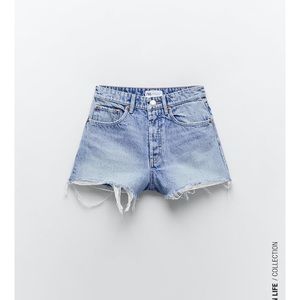 Zara High Rise Denim Shorts